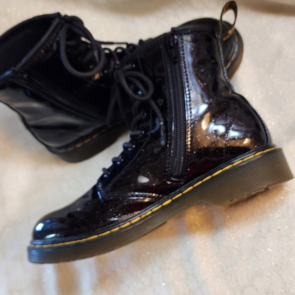DR MARTENS GLITTER COMBAT BOOTS SZ 5 - Picture 4 of 10